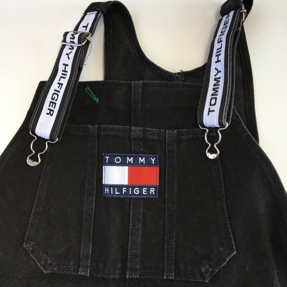 Vintage Tommy Hilfiger Black Denim Overall Mens Size Large - Picture 3 of 14